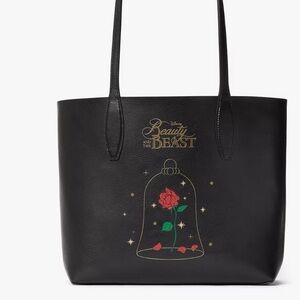 Kate Spade X Disney Beauty And The Beast Small Leather Reversible Tote Handbag